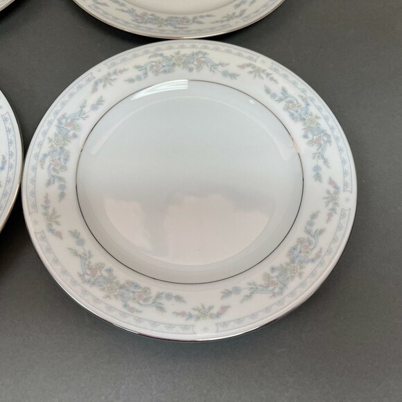 Somerset by NL Excel Bread and Butter Plates Floral Platinum Trim Lot of 4 - Picture 4 of 7